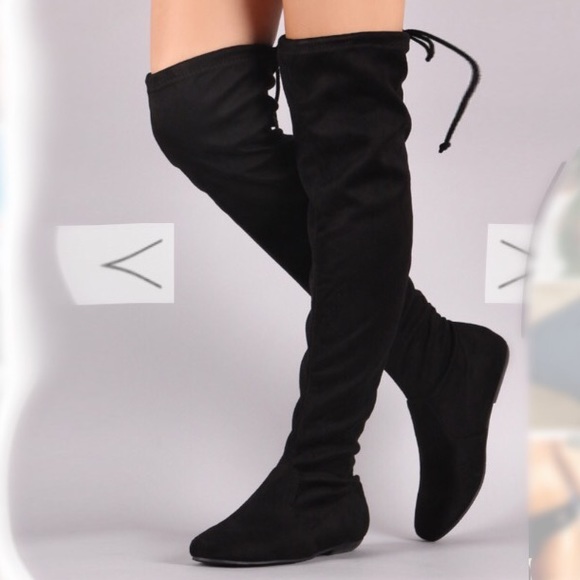 Black Suede over the knee boots - Picture 1 of 1